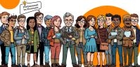 eine diverse Comicfiguren-Gruppe 