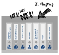 Es zeigt einen Flyer, der den 2.LEADER-Aufruf bewirbt.