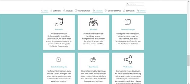 optisch ansprechende und moderne Inhaltsaufbereitung (Beispielbild) - (Link öffnet Bild vergrößert in einem Popupfenster)