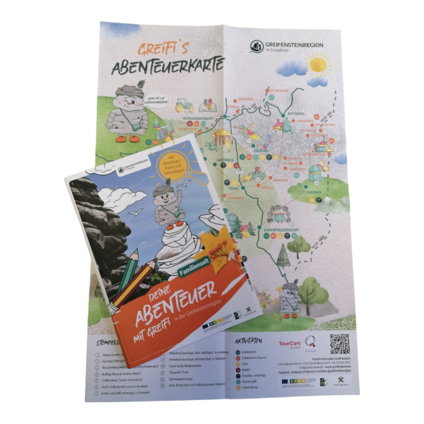 Abenteuer mit Greifi zum Mitnehmen und selbst entdecken - Broschüre zum Kinderprojekt (Link öffnet Bild vergrößert in einem Popupfenster)